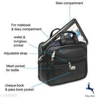 Hotshot Artificial Leather 15.6 inch Laptop Messenger office/business travel Bag for Men and Women - 5.0