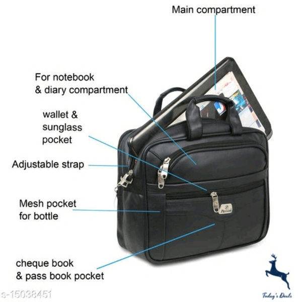 Hotshot Artificial Leather 15.6 inch Laptop Messenger office/business travel Bag for Men and Women - 5.0