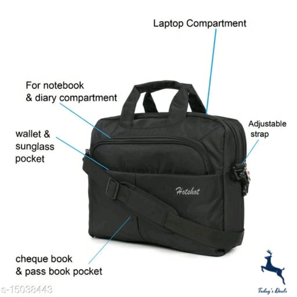 Hotshot Artificial Leather 15.6 inch Laptop Messenger office/business travel Bag for Men and Women - 5.0