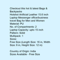 Hotshot Artificial Leather 15.6 inch Laptop Messenger office/business travel Bag for Men and Women - 5.0