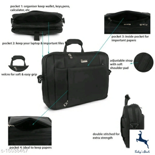 Hotshot Artificial Leather 15.6 inch Laptop Messenger office/business travel Bag for Men and Women - 5.0