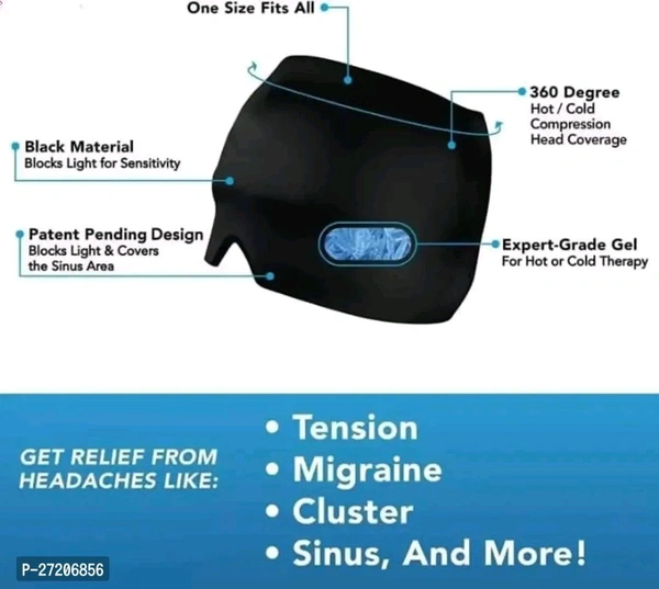  Migraine Relief Cap, Cold Therapy Headache Relief Hat/Ice Head Wrap/Ice Pack Mask, Cold Compress Headache Relief Cap for Tension, Sinus  Stress Black* * *COD Available*This product is non-returnable⚡⚡ Hurry, 5 units available onlyHi, check out this product available at best price for you.💰💰 If you want to buy this product, message me