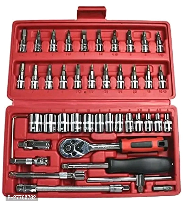 46-in-1 Combination Wrench and Socket Set for All Repair Needs - Mercury