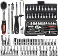 46-in-1 Combination Wrench and Socket Set for All Repair Needs - Mercury