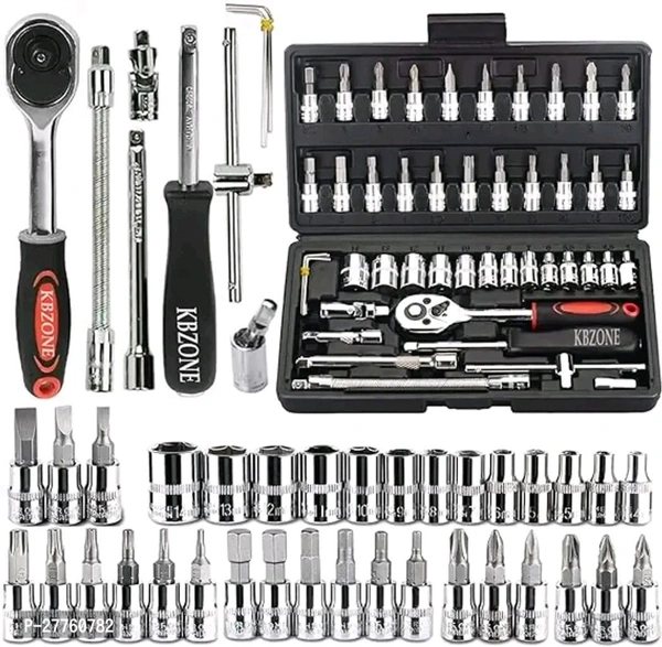46-in-1 Combination Wrench and Socket Set for All Repair Needs - Mercury