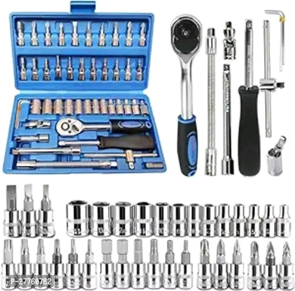 46-in-1 Combination Wrench and Socket Set for All Repair Needs - Mercury