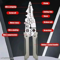 Multifunctional Wire Stripper and Cutter - Product Breadth: 0.5 Cm Product Height: 21.5 Cm Product Length: 6.5 Cm, Quill Gray