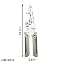 Multifunctional Wire Stripper and Cutter - Product Breadth: 0.5 Cm Product Height: 21.5 Cm Product Length: 6.5 Cm, Quill Gray