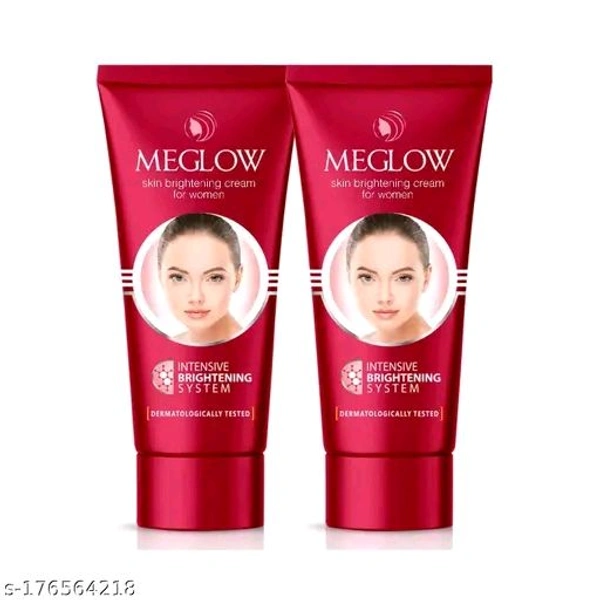 Meglow Skin Brightening Face Cream for Women Pack of 2, 50g - SPF 15 |Paraben Free Formulation with Aloe Vera & Cucumber Extracts and Vitamin E for Soft, Glowing & Radiance SkinName: Meglow Skin Brightening Face Cream for Women Pack of 2, 50g - SPF 15 |Paraben Free Formulation with Aloe Vera & Cucumber Extracts and Vitamin E for Soft, Glowing & Radiance SkinProduct Name: Meglow Ski