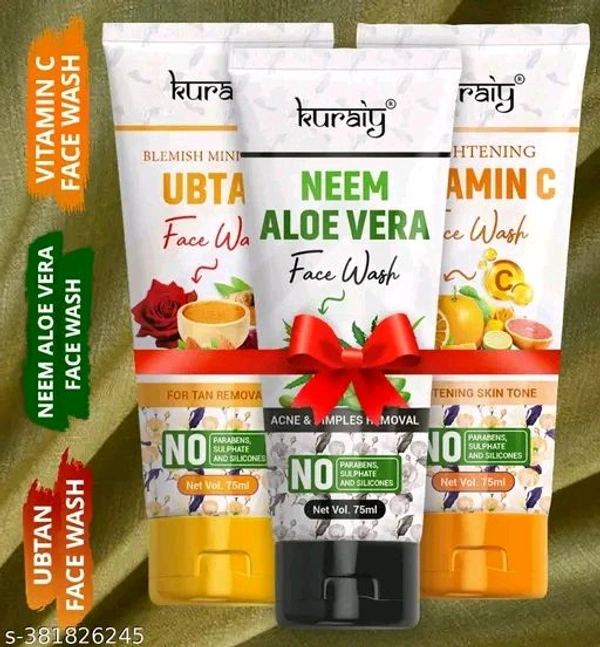KURAIY Brightening Face Wash For Dry Skin Oily Skin Combination Moisturizing  pack of 3Name: KURAIY Brightening Face Wash For Dry Skin Oily Skin Combination Moisturizing  pack of 3Product Name: KURAIY Brightening Face Wash For Dry Skin Oily Skin Combination Moisturizing  pack of 3Capacity: 200-300mlFlavour: NeemNet Quantity (N): 3Skin 