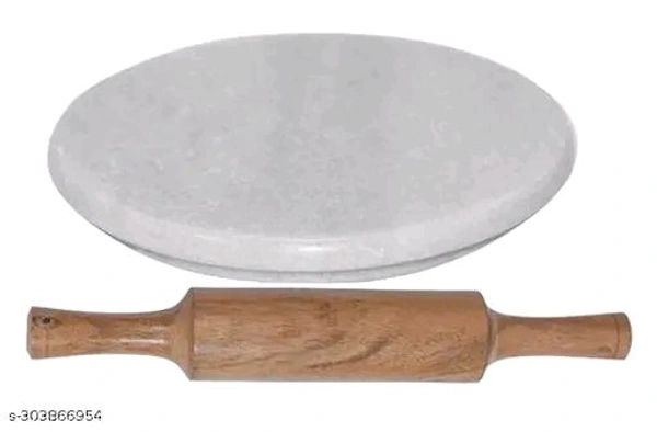 White Marble Chakla with Wooden Belan/Rolling Pin Board/Roti Maker/Chakla Belan/Chapati Maker for Kitchen | Full Finished Marble Roti Maker with belan (white  Chakla  with belan)Name: White Marble Chakla with Wooden Belan/Rolling Pin Board/Roti Maker/Chakla Belan/Chapati Maker for Kitchen | Full Finished Marble Roti Maker with belan (white  Chakla  with belan)