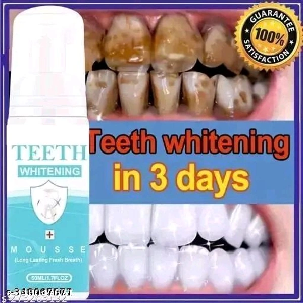 Teeth Whitening Foam Toothpaste Makes You Reveal Perfect & White Teeth, Natural Whitening Foam Toothpaste Mousse with Fluoride Deeply Clean Gums Remove Stains-60mlName: Teeth Whitening Foam Toothpaste Makes You Reveal Perfect & White Teeth, Natural Whitening Foam Toothpaste Mousse with Fluoride Deeply Clean Gums Remove Stains-60mlProduct Name: Teeth Whitening Foam Toothpaste 