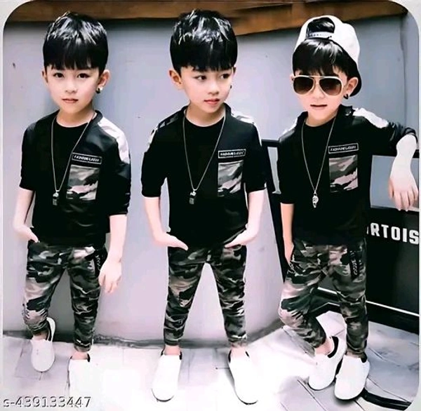 Modern Stylish Boys clothing SetsName: Modern Stylish Boys clothing SetsTop Fabric: CottonBottom Fabric: CottonSleeve Length: Long SleevesTop Pattern: PrintedBottom Pattern: PrintedNet Quantity (N): SingleAdd-Ons: No Add  - 7-8years