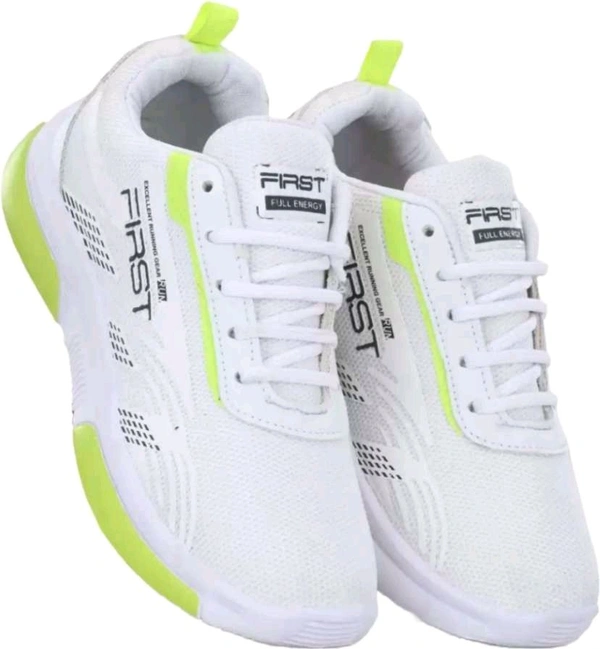 Josmos SPY FAST Trenddy Tainer Lace-ups Sporty Casuals Running Shoes For Men (White) - 8, White