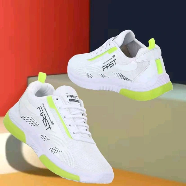 Josmos SPY FAST Trenddy Tainer Lace-ups Sporty Casuals Running Shoes For Men (White) - 8, White