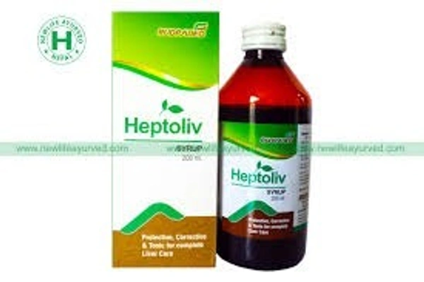RUDRADEV Heptoliv Syrup  – Ayurvedic Liver Tonic for Detox, Digestion & Liver Health - Gray, AYURVED, 200 ML, BOX