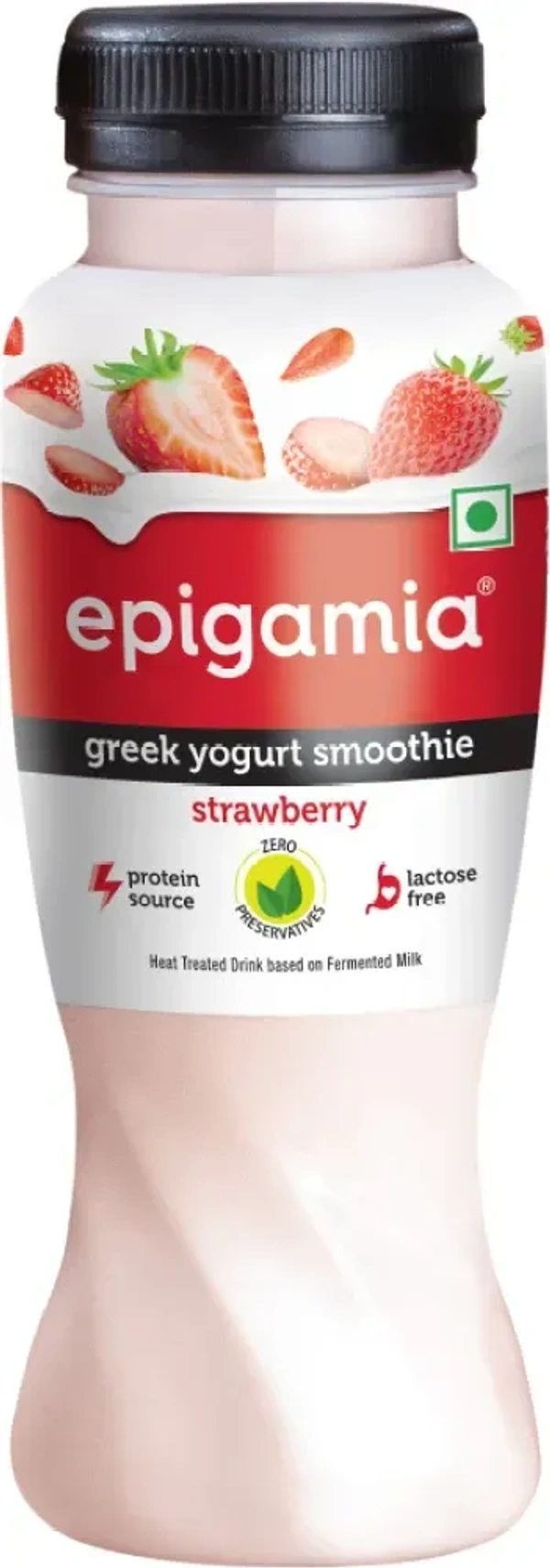 Epigamia Smoothie Zero Added Sugar Strawberry, 200 ml - 200-ml