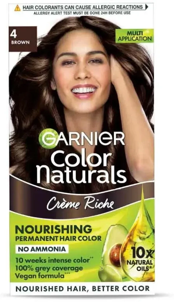 Garnier Color Naturals Cr�me Riche Hair Colour (Women) Shade 4 Brown, 60g - 60g