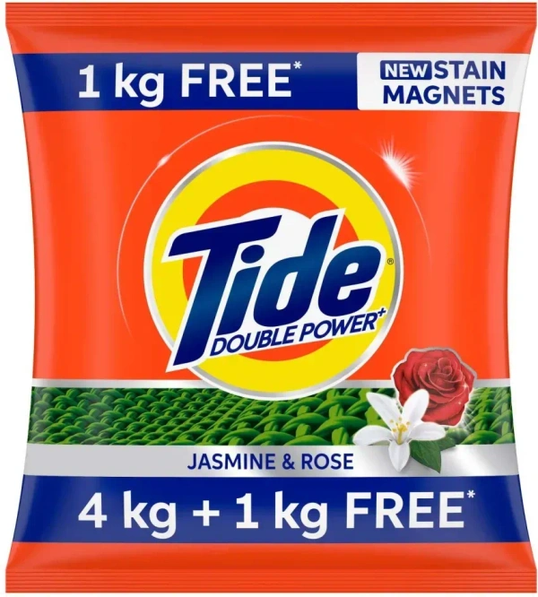 Home Care Tide Detergent Powder Double Power Lemon& Mint (Buy 4 kg + Get 1 kg Free), 5 kg - #REF!