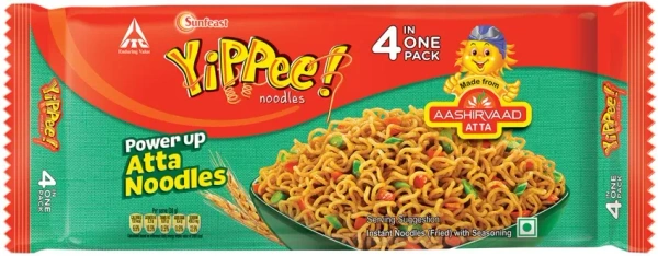 Sunfeast YiPPee! Power Up Atta Noodles Instant Noodles Vegetarian, 420g - 420g