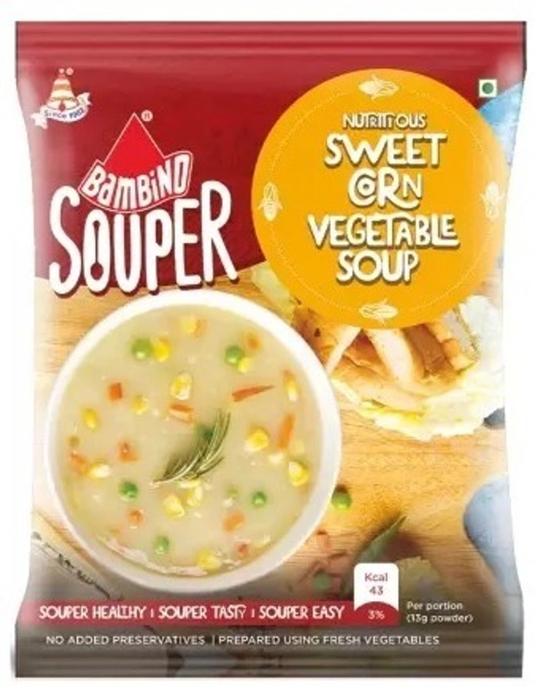 Bambino Sweet Corn Vegetable Soup Powder Packet, 45g - 45g