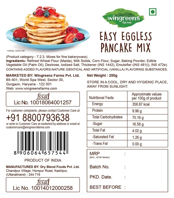 Wingreens Easy Eggless Pancake Mix, 250g