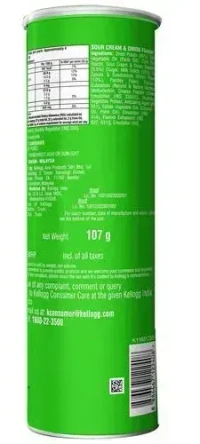 Pringles Potato Crips Price Sour Cream and Onion Flavour, 147g - 147g