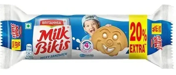 Britannia Biscuits Milk Bikis Milk Cream Biscuit, 120g - 100g