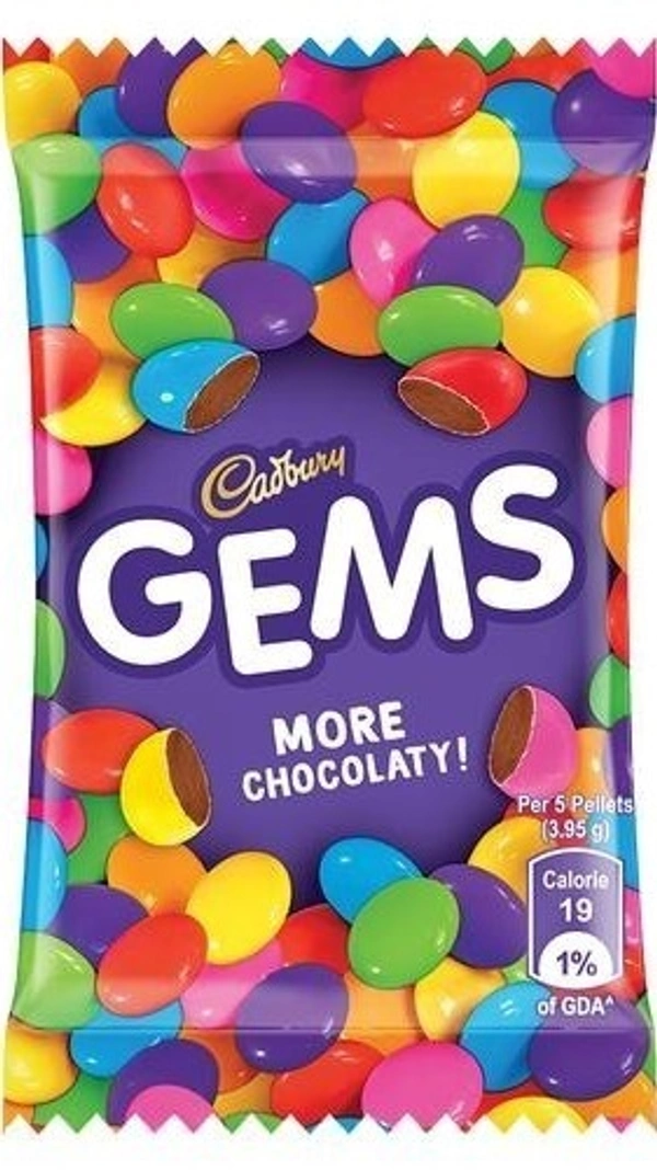 Gems Cadbury Gems Sugar Coated Chocolates More Chocolaty, 7.9g