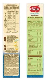Nestle Cerelac Baby Cereal With Milk Rice Vegetables From 8 To 12 Months, 300g - 300g