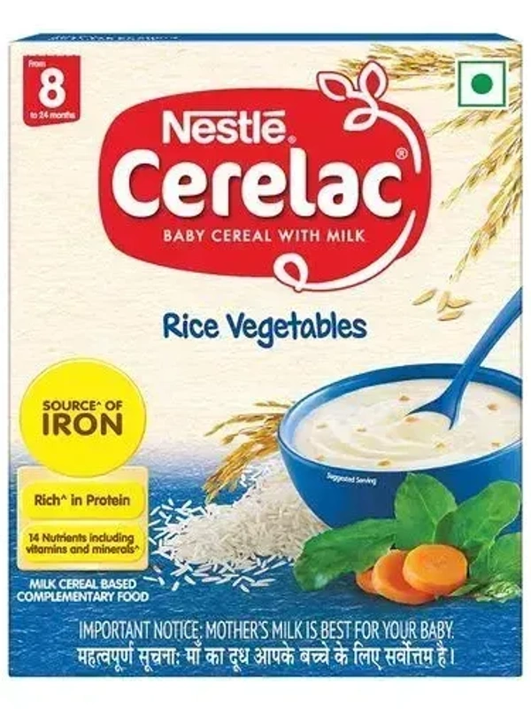 Nestle Cerelac Baby Cereal With Milk Rice Vegetables From 8 To 12 Months, 300g - 300g