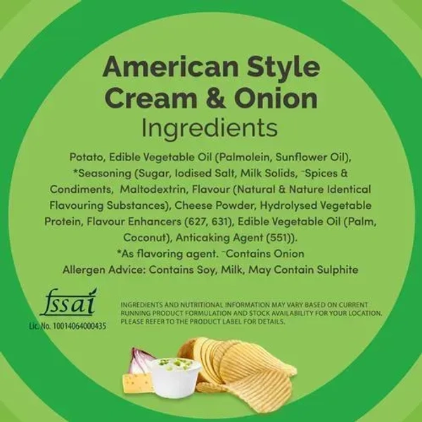 Lay's American Style Cream& Onion Flavour, 52g - 52g