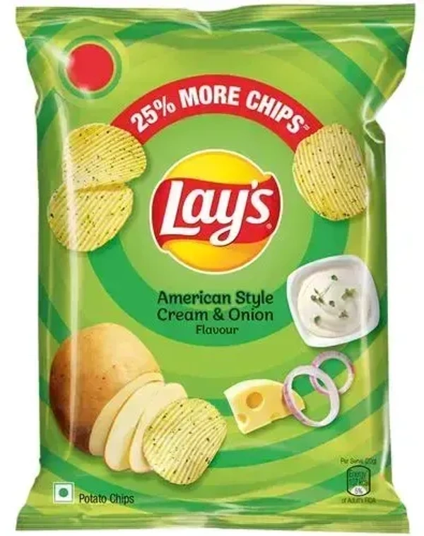 Lay's American Style Cream& Onion Flavour, 52g - 52g
