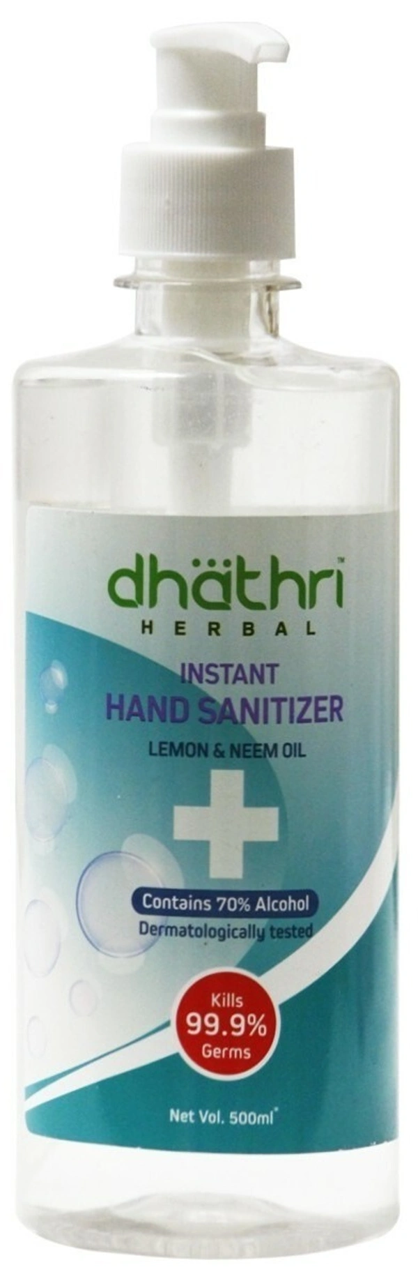 Dhathri Hebal Lemon& Neem Oil Instant Hand Sanitizer, 500 ml - 500ml