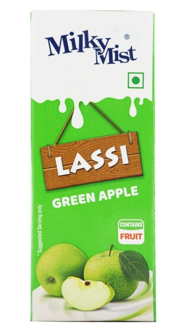 Milky Mist Lassi Green Apple Tetra Pack, 200 ml - 200-ml