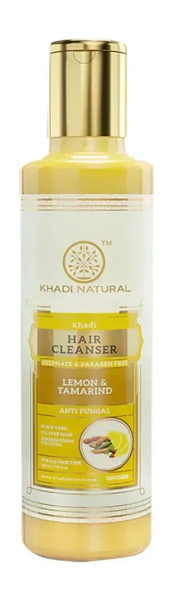 Khadi Herbal Lemon& Tamarind Cleanser/Shampoo Sulphate Paraben Free, 210 ml - 210 ml