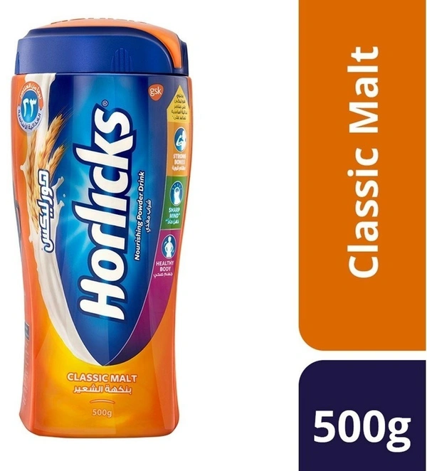 Horlicks Classic Malt Nourishing Powder Drink 500g - 500g