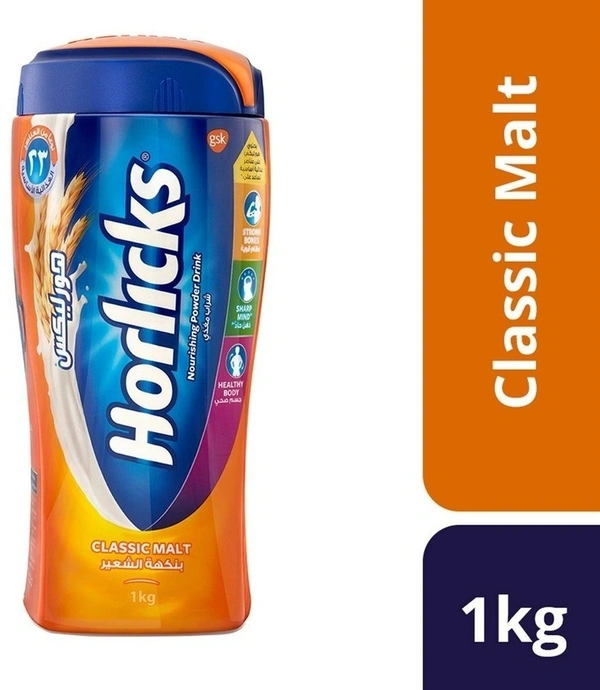 Horlicks Classic Malt Nourishing Powder Drink Value Pack 1 kg - 1Kg