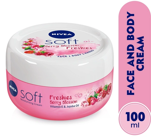 Nivea Soft Moisturiser Cherry Blossom, 100ml - 100ml
