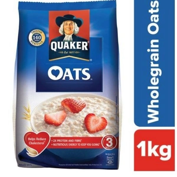 Quaker Wholegrain Oats Pouch, 1 kg - 1 Kg