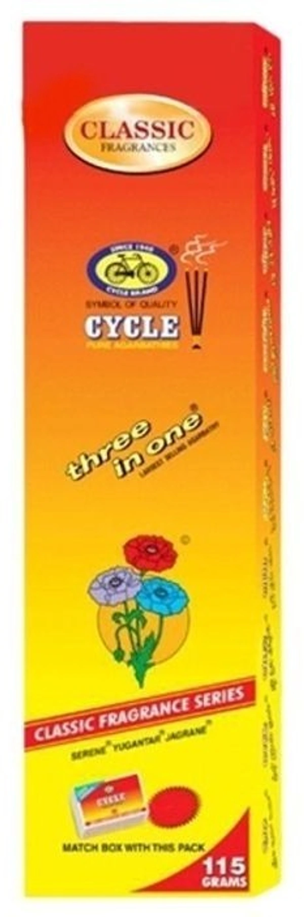 Cycle Three In One Free Match Box Pure Agarbathies, 115g - 115g