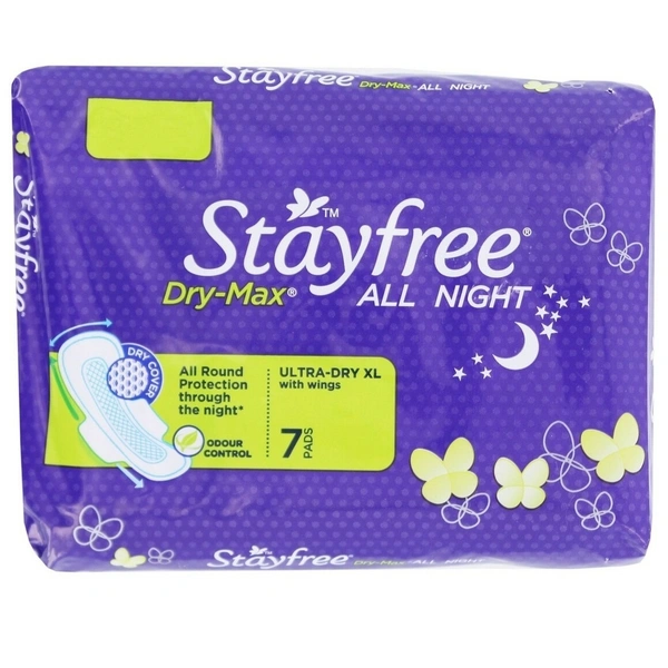 Stayfree Dry Max All Night Ultra With Wings XL, 7 Nos - 7 Nos
