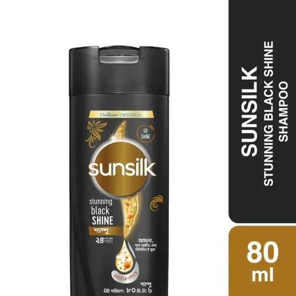 Sunsilk Shampoo Stunning Black Shine Amla Pearl Complex, 80 ml - 80 ml