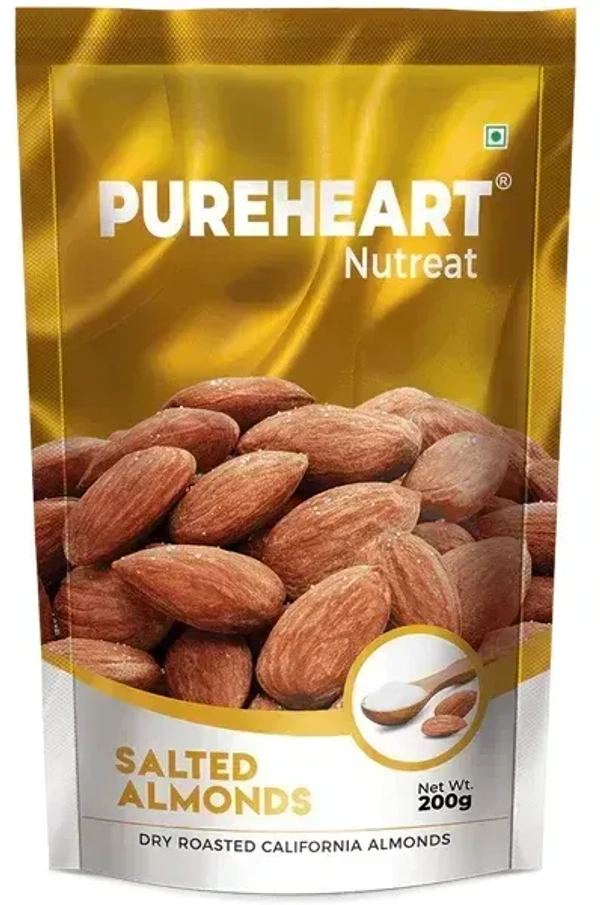 Pure Heart Pureheart Nutreat Natural Almonds (Premium California Almonds), 200g - 200g