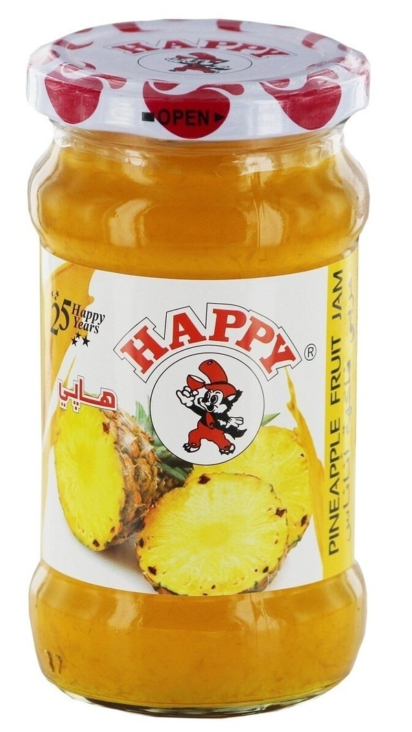 Happy Pineapple Fruit Jam Bottle, 350g - 350g