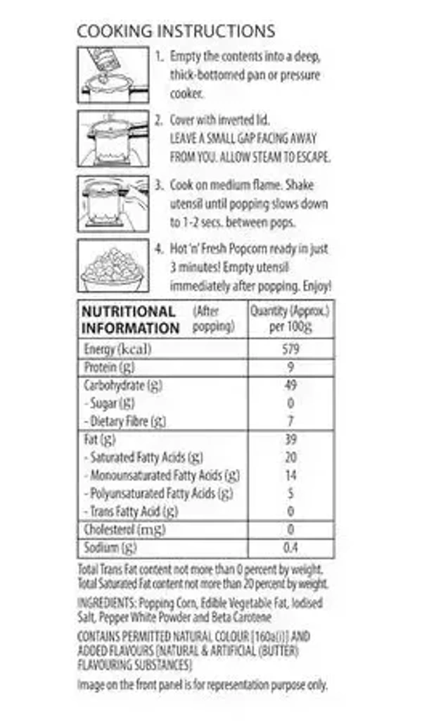 Act Instant Popcorn Butter Pepper Packet, 70g