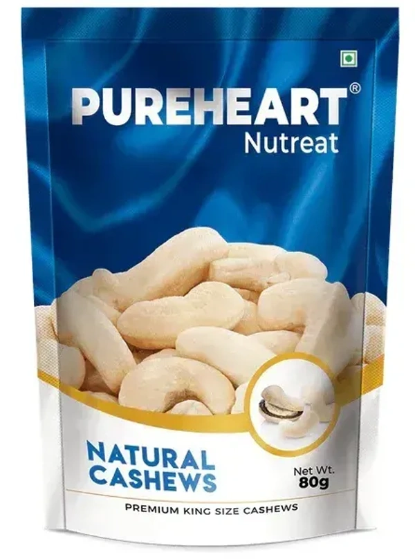 Pure Heart Pureheart Nutreat Natural Cashews, 80g - 80g