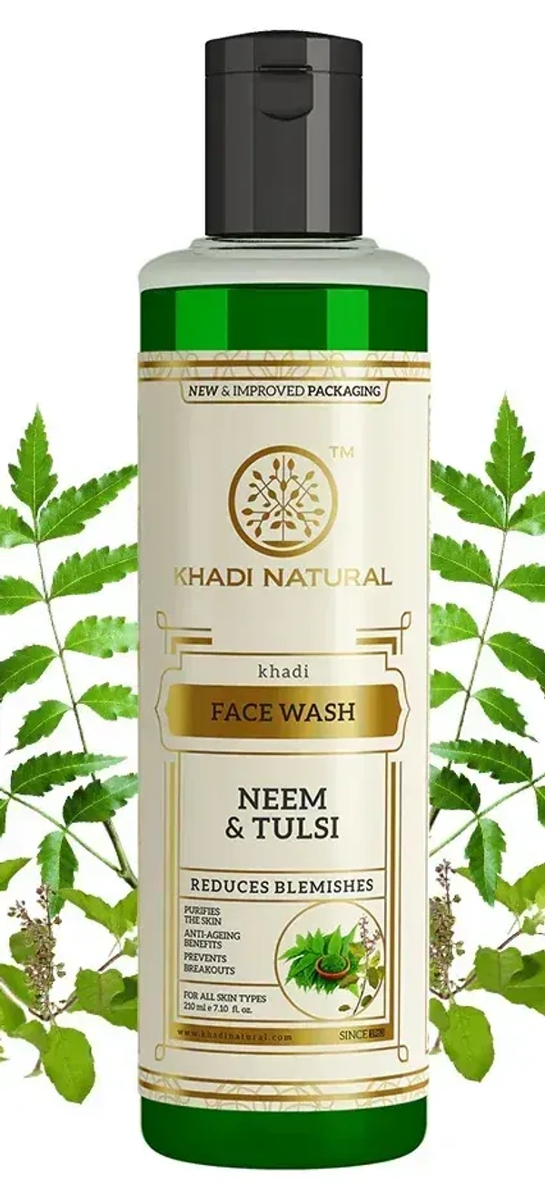 Khadi Herbal Neem and Tulsi Face Wash, 210 ml
