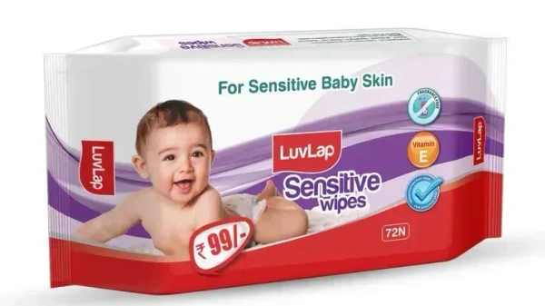 Luv Lap LuvLap Paraben Free Baby Wipes for Sensitive Skin, Fragrance Free, 72 Wipes