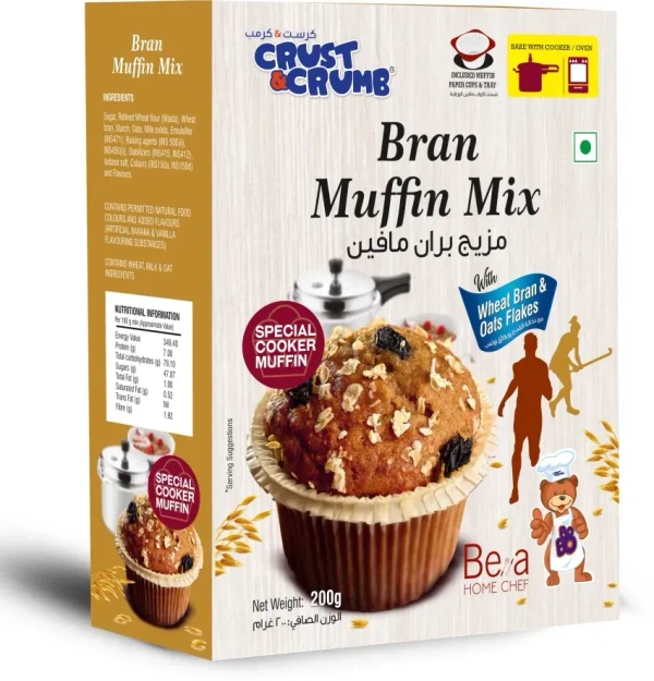Crust & Crumb Bran Muffin Mix with Wheat Bran & Oats Flakes - 200g - 200g